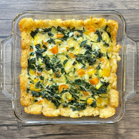 Tater tot crust quiche